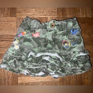 Place Green and Gray Camouflage Skirt